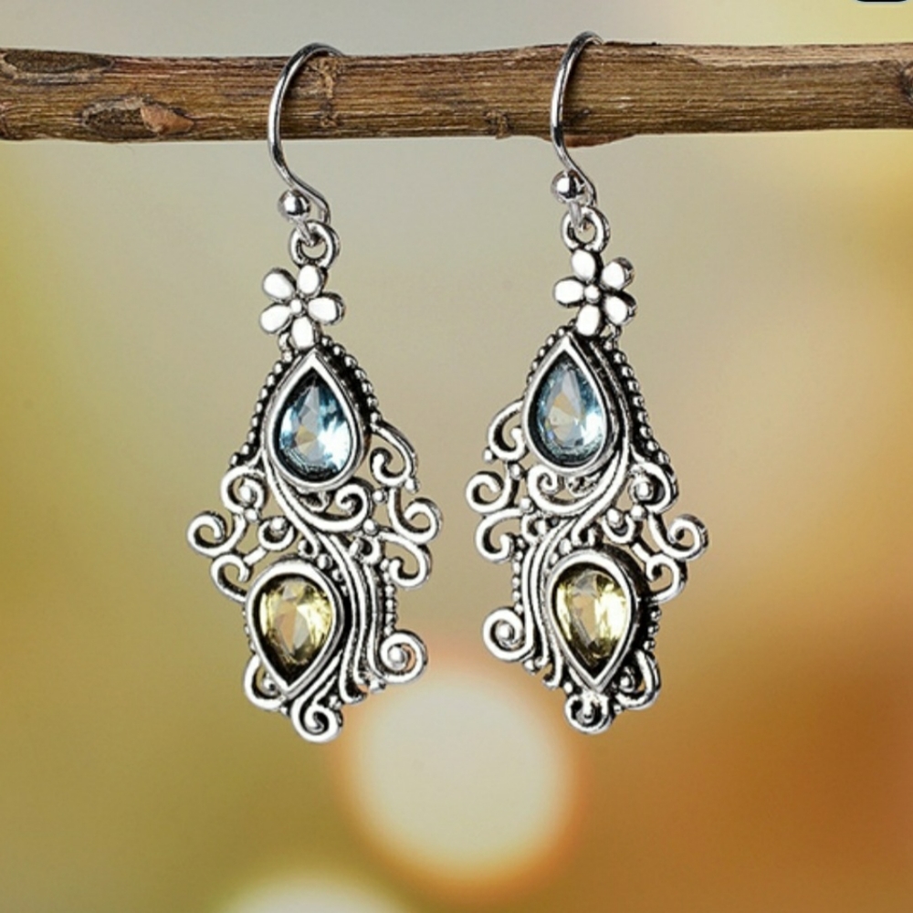 NEW Water Drop Pear Vintage Dangle Earrings